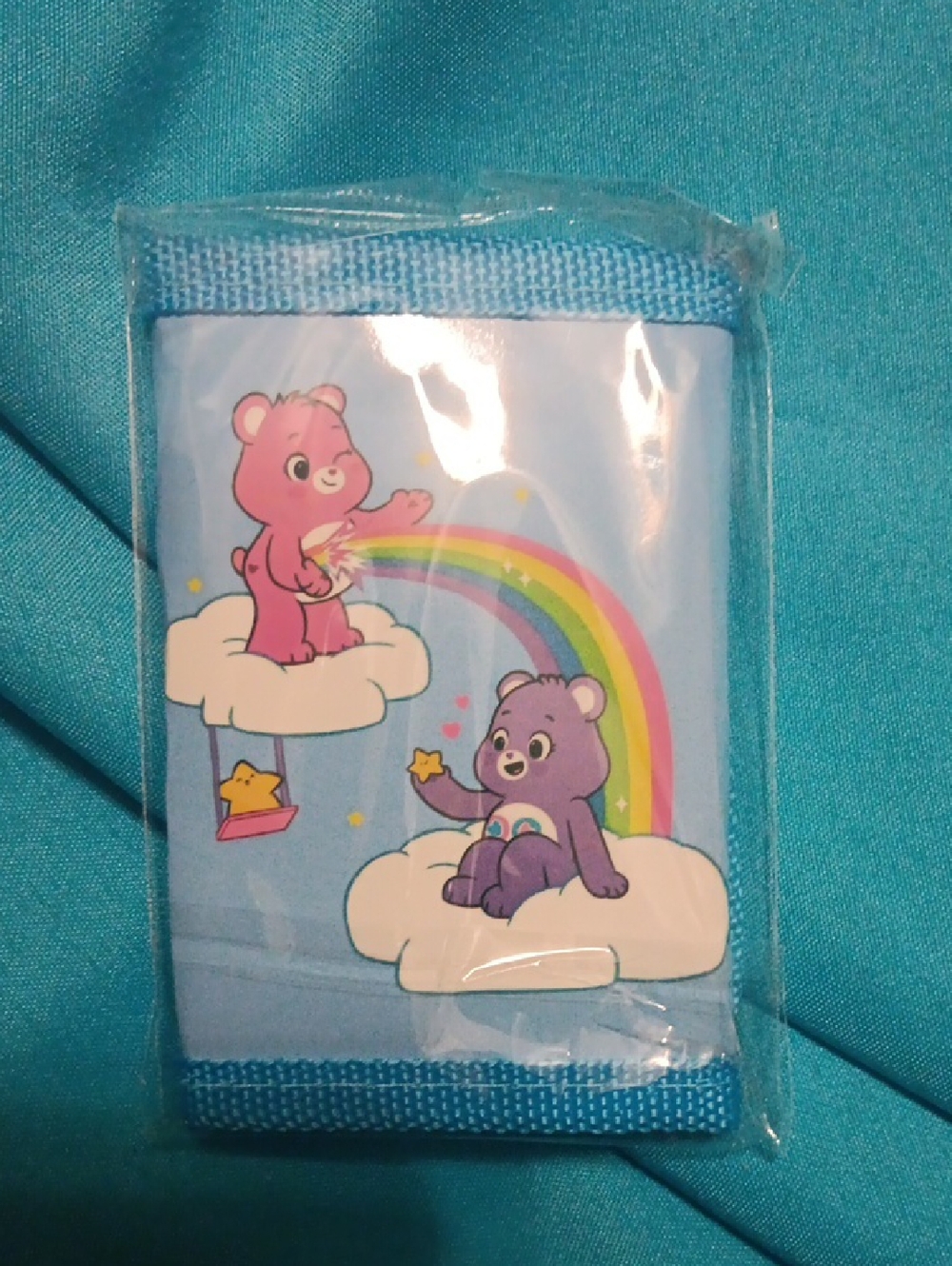 Care Bears Light Blue Rainbow Cloud Wallet Novelty New In Bag!